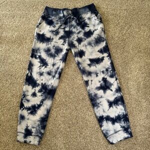 Karen Kane Womens Size L Blue White Tie Die Drawstring Jogger Sweatpants